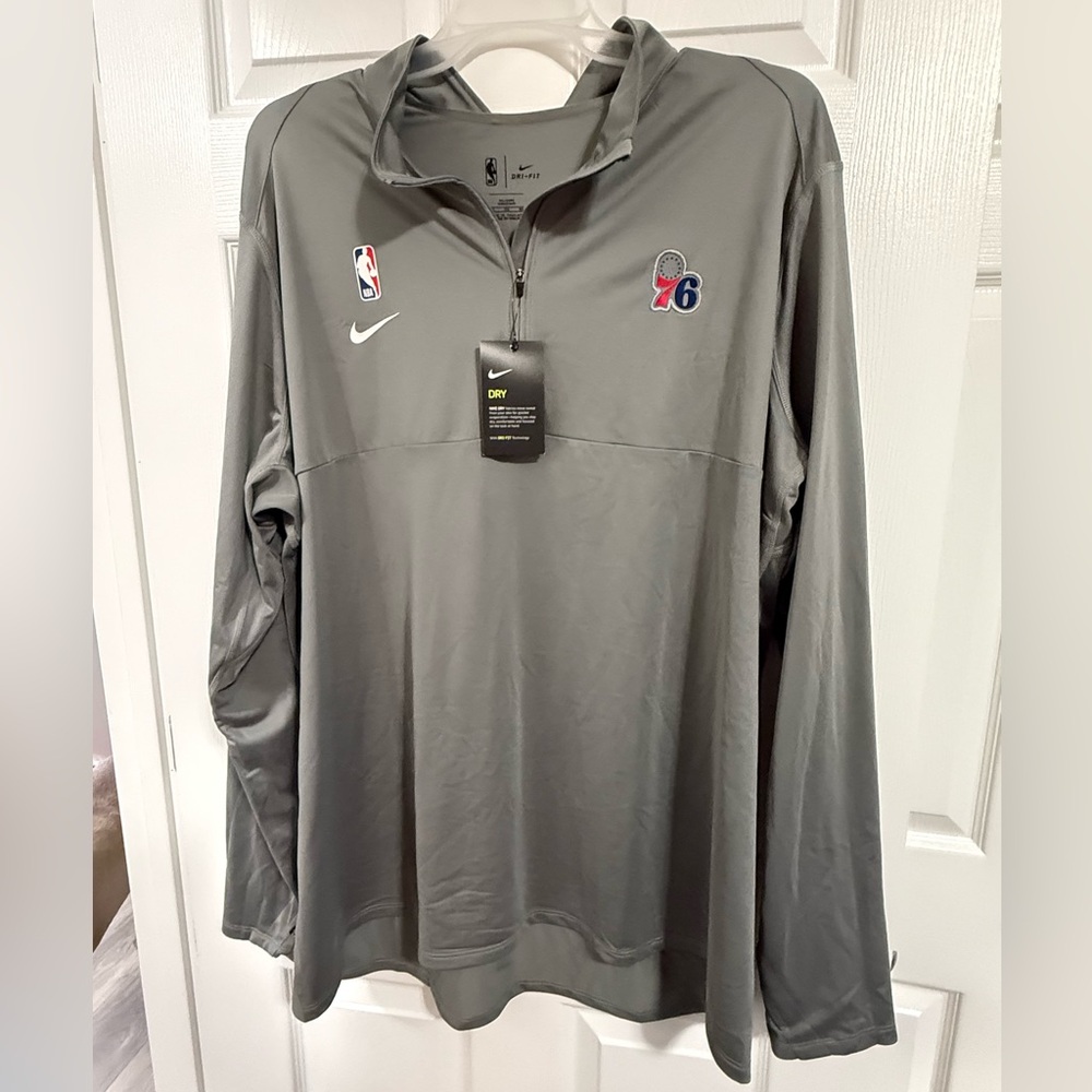 NEW with tags Nike Gray Philadelphia 76ers Quarter-Zip Pullover